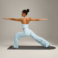 SoftMotion™ Straight Leg Bottoms with Grey Logo | Cloud Blue