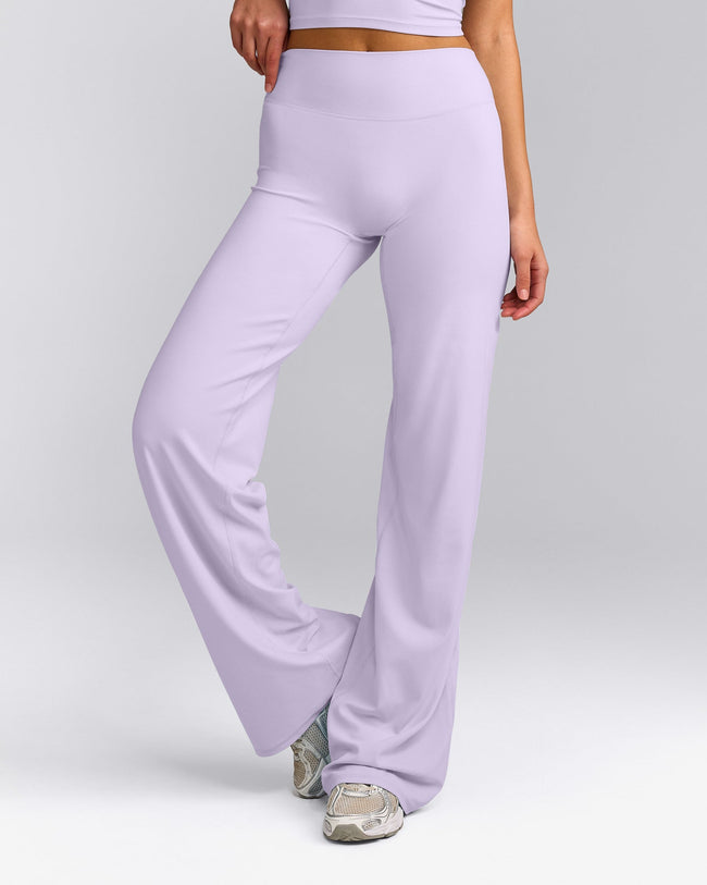 SoftMotion™ Straight Leg Pants with Grey Logo | Lavender Purple