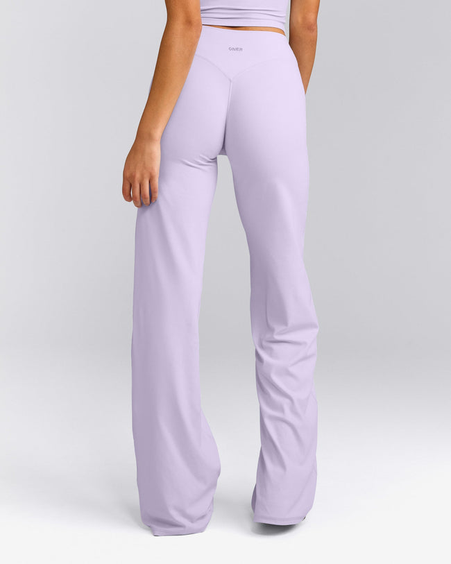 SoftMotion™ Straight Leg Pants with Grey Logo | Lavender Purple