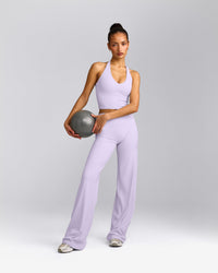 SoftMotion™ Straight Leg Pants with Grey Logo | Lavender Purple