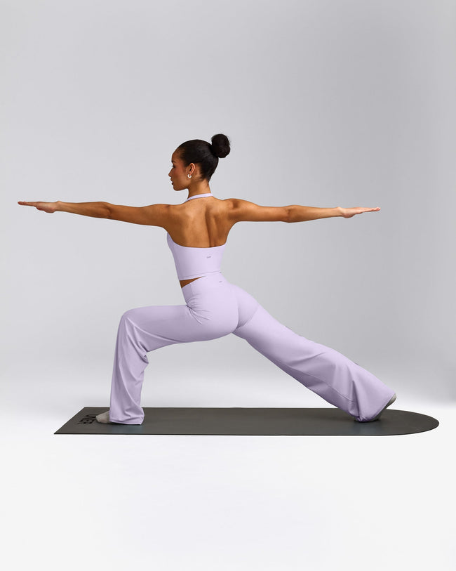 SoftMotion™ Straight Leg Pants with Grey Logo | Lavender Purple
