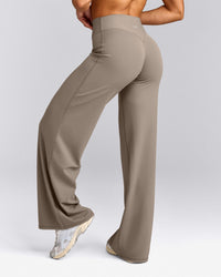 SoftMotion™ Straight Leg Pants with Grey Logo | Minky