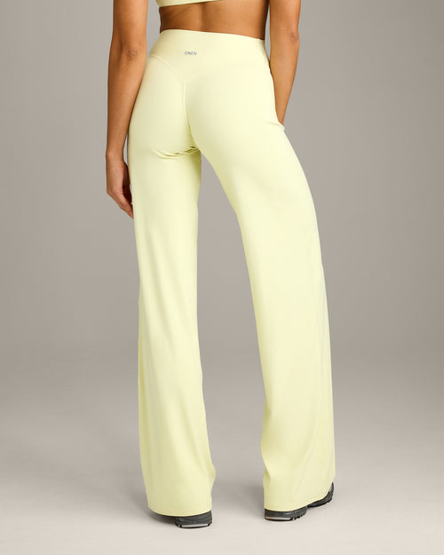 SoftMotion™ Straight Leg Bottoms with Grey Logo | Pastel Yellow
