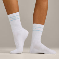 Varsity Stripe Long Crew Socks 1 Pack | Cloud Blue