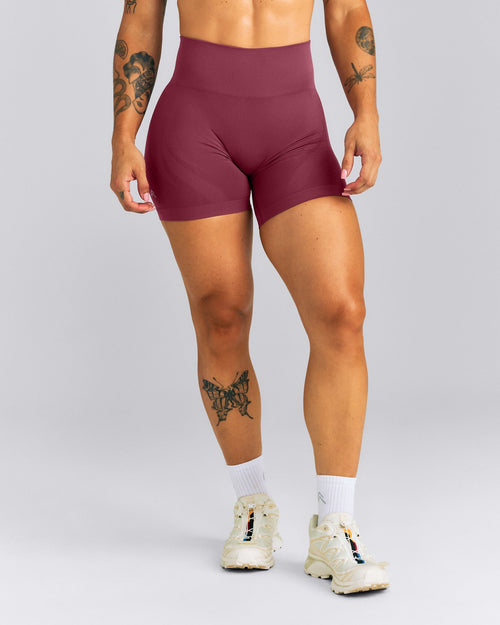 EnhanceLift™ Seamless High Rise Shorts | Burnt Maroon Red