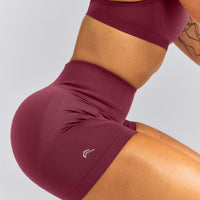 EnhanceLift™ Seamless High Rise Shorts New Branding | Burnt Maroon Red