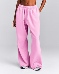 Cotton Vintage Lounge Wide Leg Joggers | Rose Pink