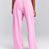 Cotton Vintage Lounge Wide Leg Joggers | Rose Pink