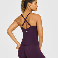 Unified V Neck Cross Back Vest White Logo | Blackberry Purple