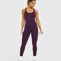 Unified V Neck Cross Back Vest White Logo | Blackberry Purple