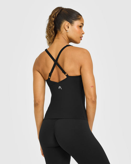 UnifiedMove™ V Neck Cross Back Vest White Logo | Black