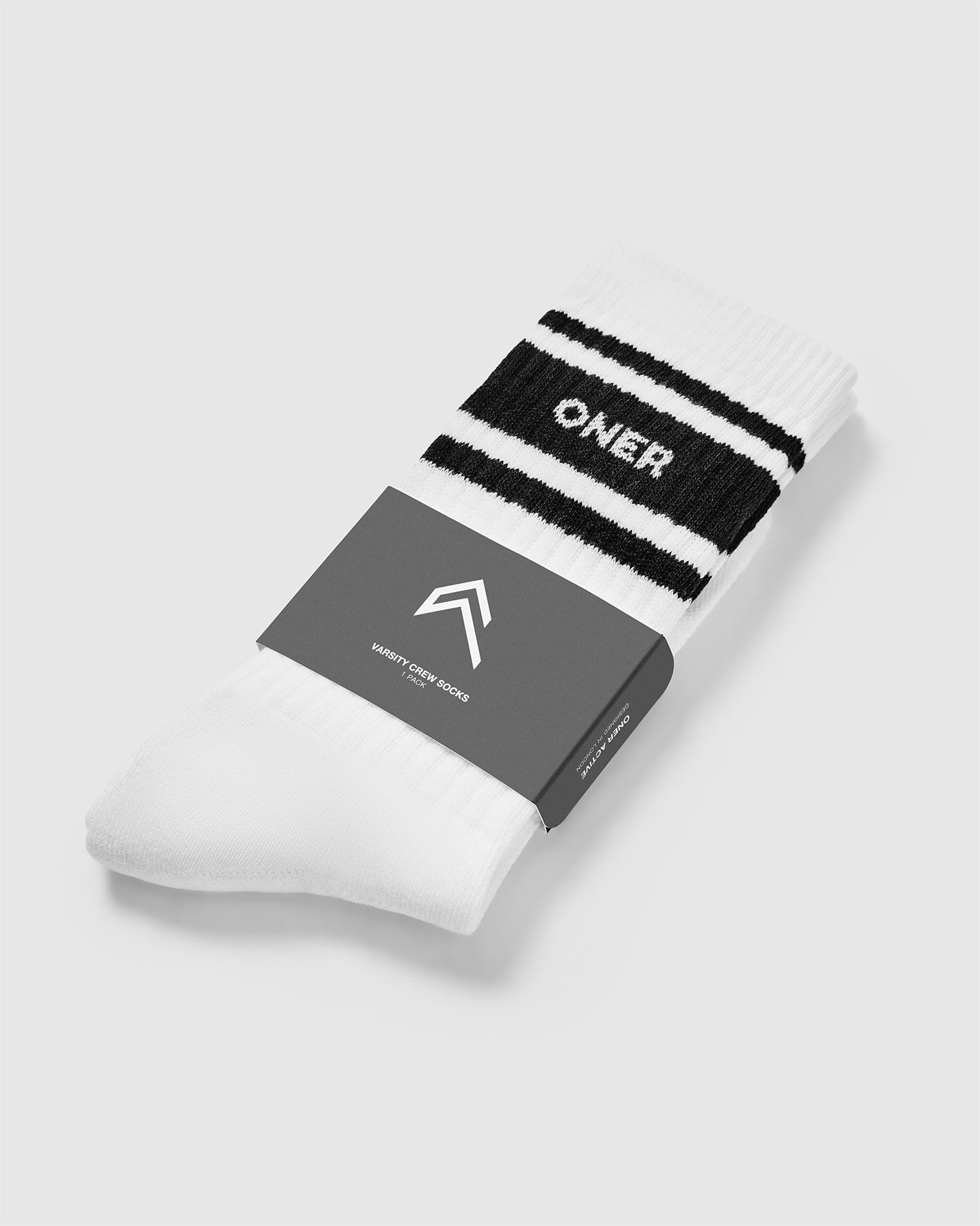 Varsity Long Crew Socks 1 Pack | White/Black