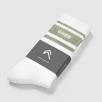 Varsity Long Crew Socks 1 Pack | White/Sage