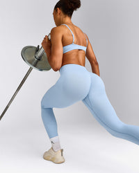 EnhanceLift™ Seamless Leggings with Grey Logo | Powdered Blue