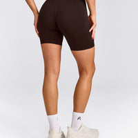 EnhanceLift™ Seamless Shorts with Grey Logo | 70% Cocoa