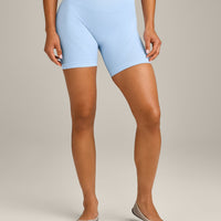 EnhanceLift™ Seamless Shorts with Grey Logo | Powdered Blue