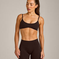 EnhanceLift™ Seamless Minimal Bralette with Grey Logo | 70% Cocoa
