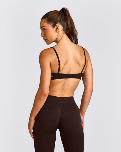 EnhanceLift™ Seamless Minimal Bralette with Grey Logo | 70% Cocoa