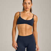 EnhanceLift™ Seamless Minimal Bralette with Grey Logo | True Blue