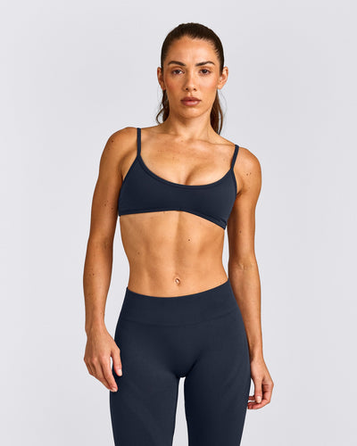 EnhanceLift™ Seamless Minimal Bralette with Grey Logo | True Blue