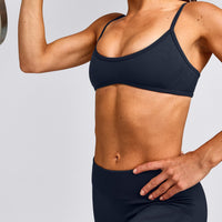 EnhanceLift™ Seamless Minimal Bralette with Grey Logo | True Blue
