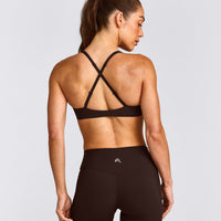 UnifiedMove™ Cross Back Sports Bra with Reflective Logo | 70% Cocoa