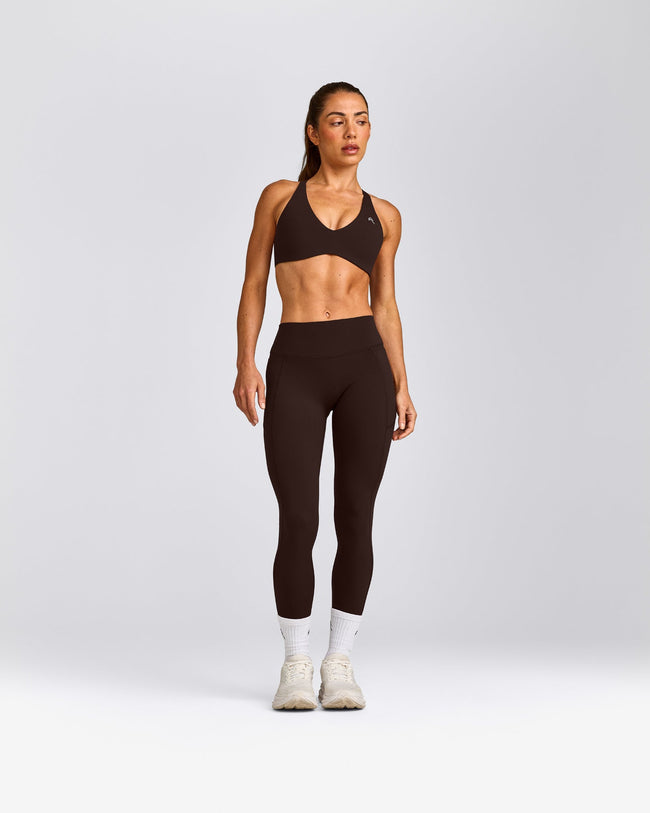 UnifiedMove™ Cross Back Sports Bra with Reflective Logo | 70% Cocoa