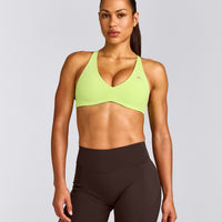 UnifiedMove™ Cross Back Sports Bra with Reflective Logo | Citrus Green