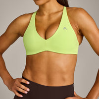 UnifiedMove™ Cross Back Sports Bra with Reflective Logo | Citrus Green