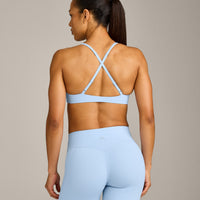 UnifiedMove™ Cross Back Sports Bra with Reflective Logo | Powdered Blue