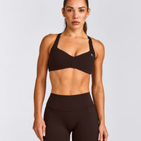 UnifiedMove™ T Back Minimal Bralette with Reflective Logo | 70% Cocoa