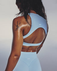 SoftMotion™ High Neck Sports Bra New Branding | Mist Blue