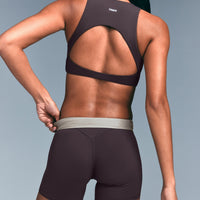 SoftMotion™ High Waisted Shorts 6" | Dark Umber Brown