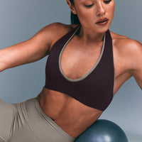 SoftMotion™ Minimal Halter Neck Bralette | Dark Umber Brown