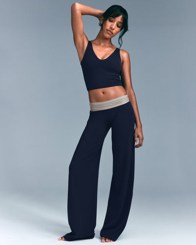 SoftMotion™ Straight Leg Bottoms with Grey Logo | True Blue