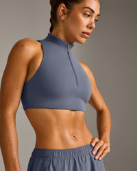 EasyLift™ Zip High Neck Sports Bra New Branding | Dark Granite Blue
