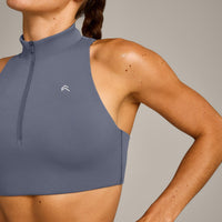 EasyLift™ Zip High Neck Sports Bra New Branding | Dark Granite Blue