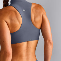 EasyLift™ Zip High Neck Sports Bra | Dark Granite Blue