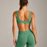 EffortlessLift™ Seamless Square Neck Sports Bra New Branding | Frosted Emerald