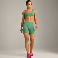 EffortlessLift™ Seamless Square Neck Sports Bra New Branding | Frosted Emerald