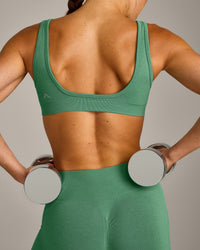 EffortlessLift™ Seamless Square Neck Sports Bra New Branding | Frosted Emerald