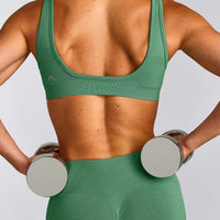 EffortlessLift™ Seamless Square Neck Sports Bra | Frosted Emerald