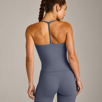 UnifiedMove™ T Back Mid Vest with Built in Bra Shelf New Branding | Granite Blue