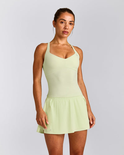 UnifiedMove™ T Back Mid Tank Top with Built in Bra Shelf | Meadow Mist Green