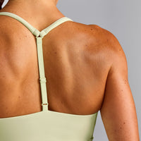 UnifiedMove™ T Back Mid Tank Top with Built in Bra Shelf | Meadow Mist Green
