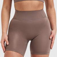Timeless High Waisted Shorts 6" | Cool Brown