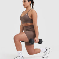 Timeless High Waisted Shorts 6" | Cool Brown