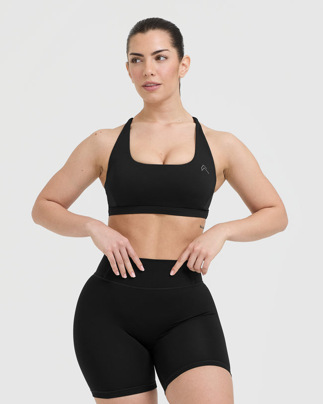 Black v neck sports bra online