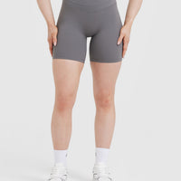 UnifiedMove High Waisted Shorts 6" | Ash Grey