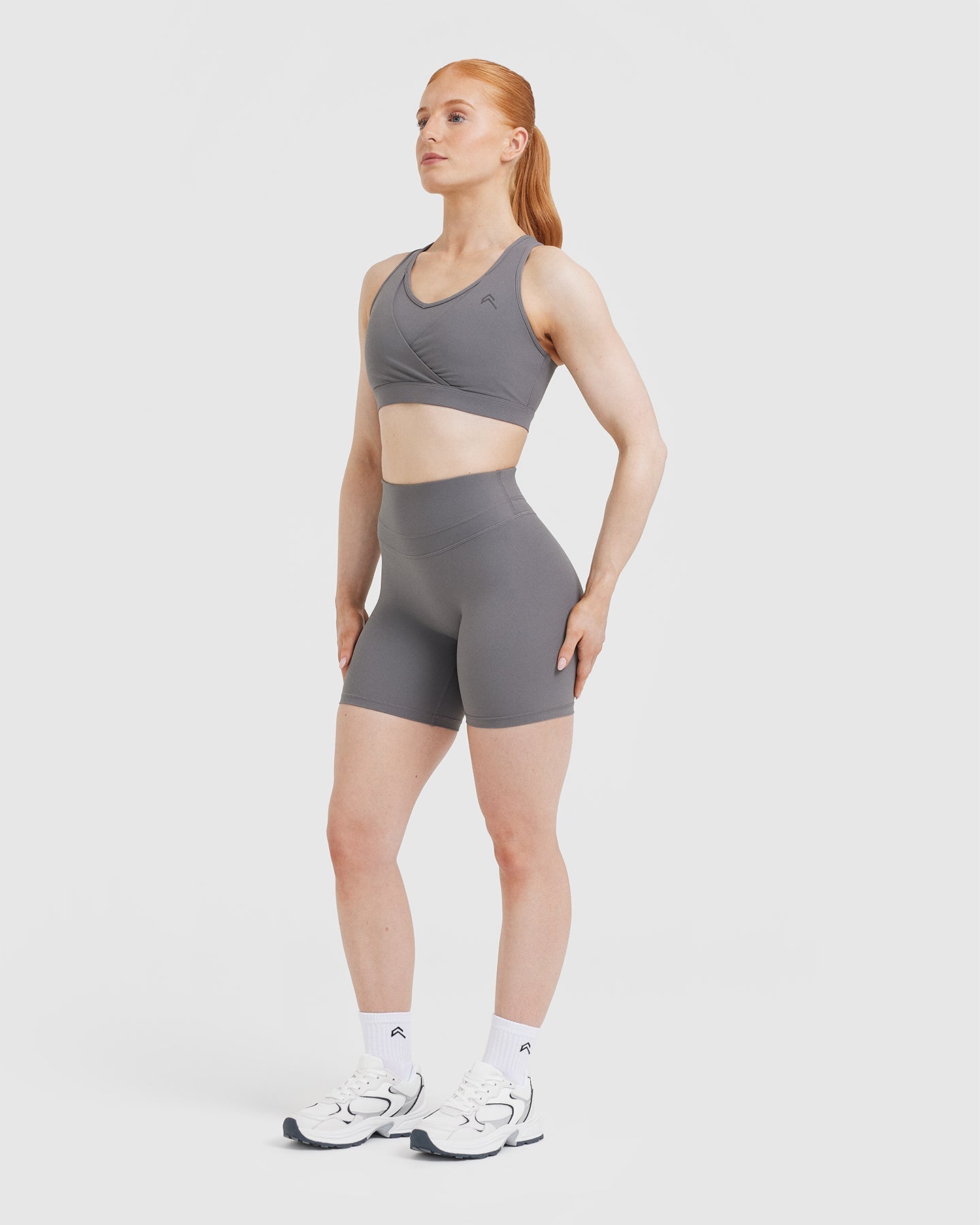 UnifiedMove High Waisted Shorts 6" | Ash Grey